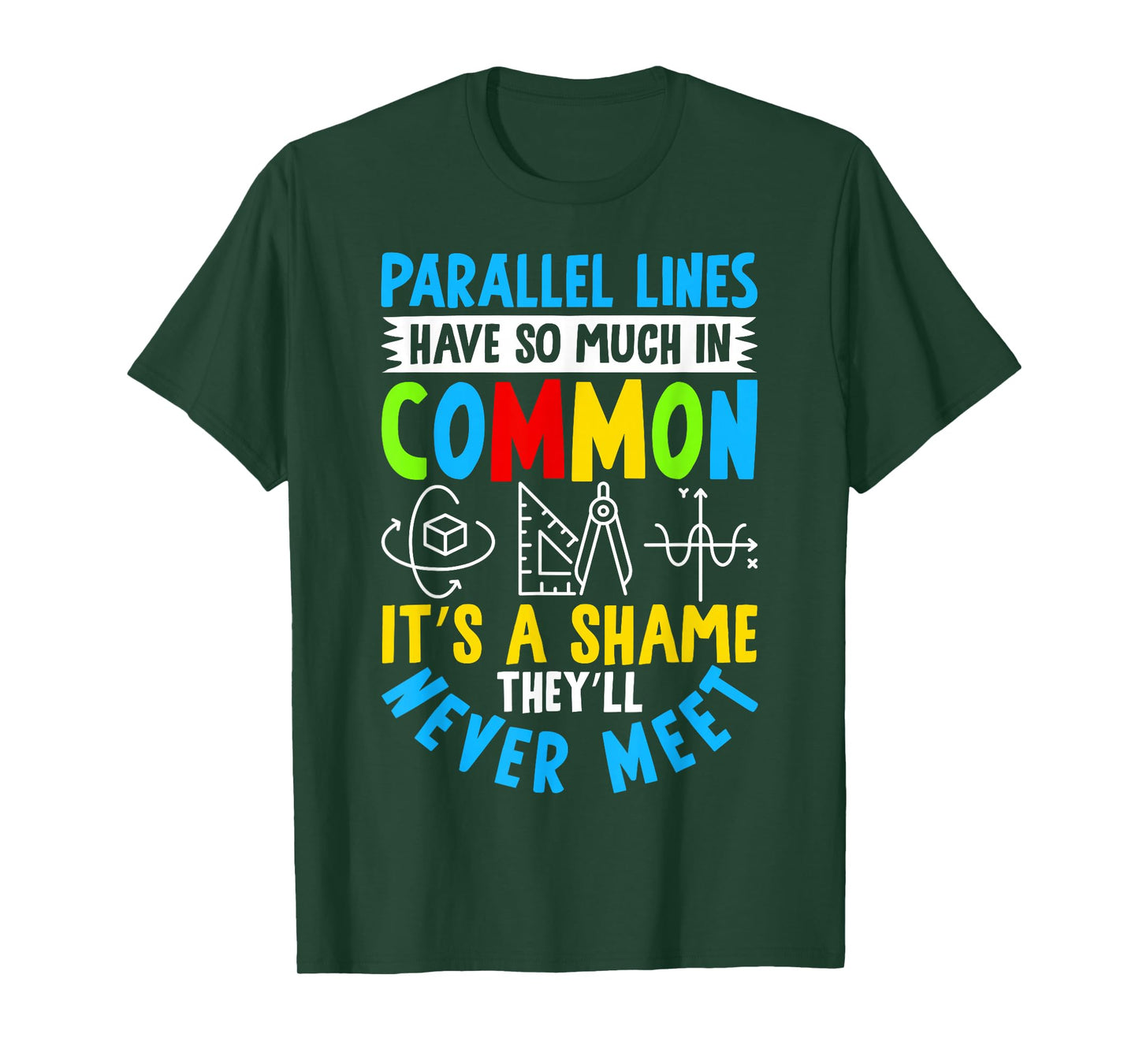 Parallel Lines Math Pun – Engineering Humor Design T-Shirt