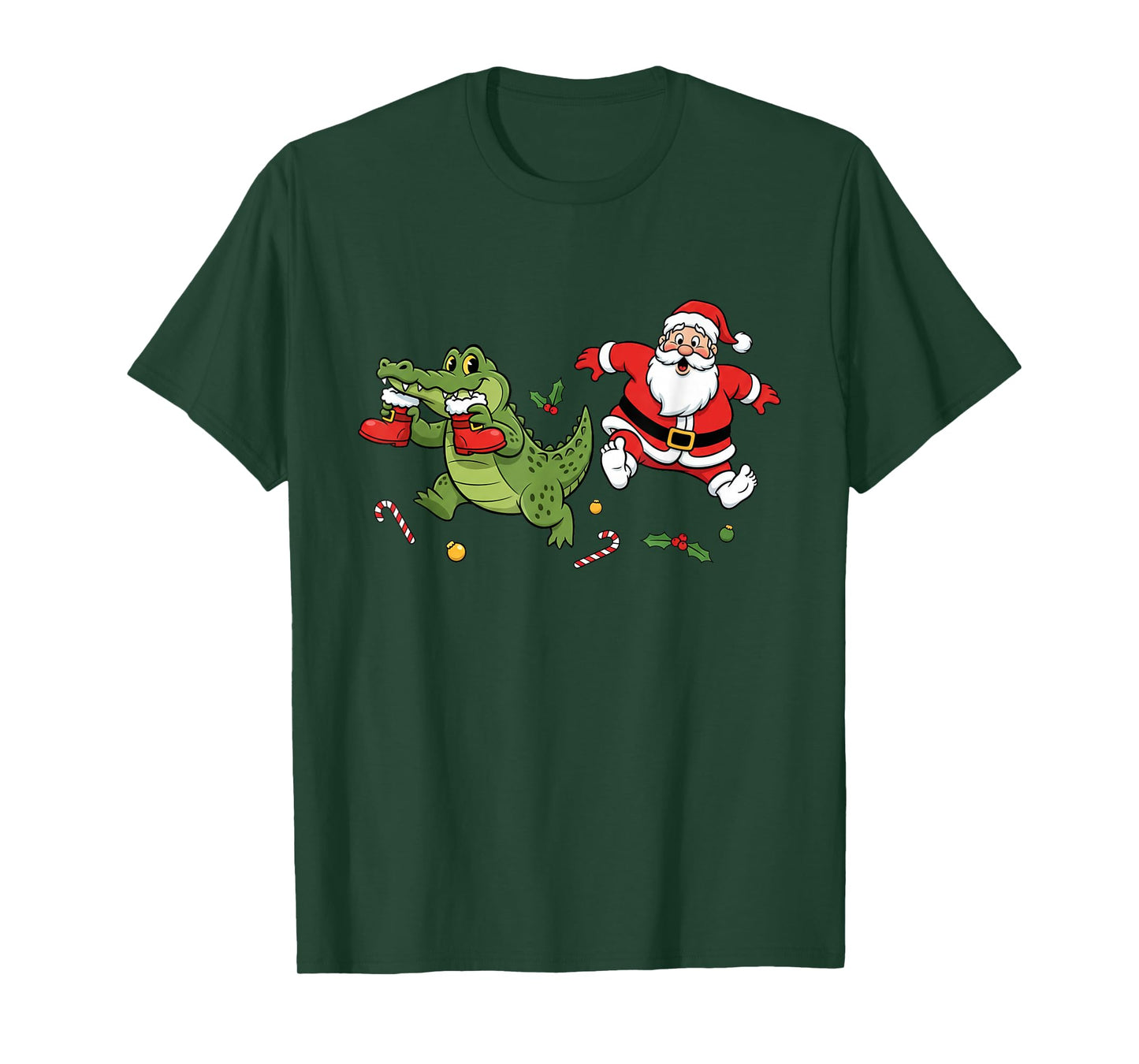 Funny Alligator Santa Claus Boots Christmas Womens Mens Kids T-Shirt