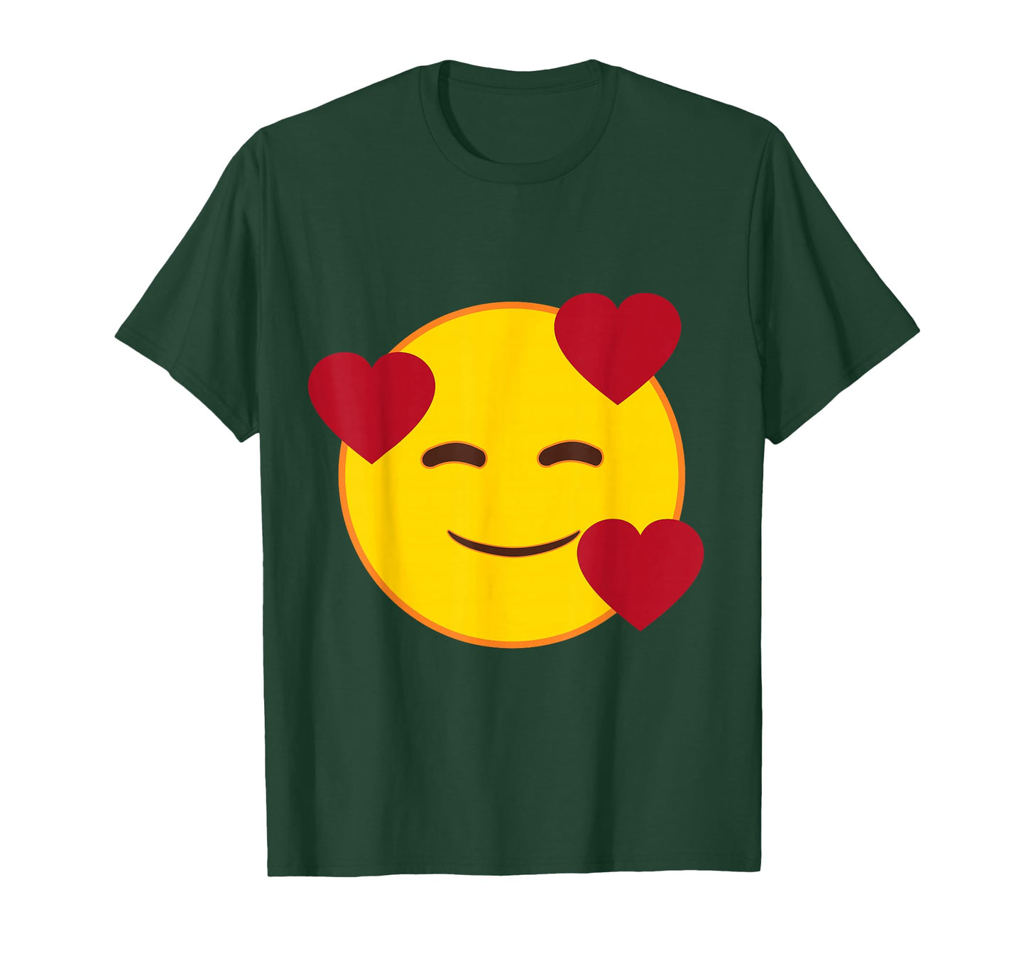 Official Emoji Floating Hearts Yellow Smile Face T-Shirt