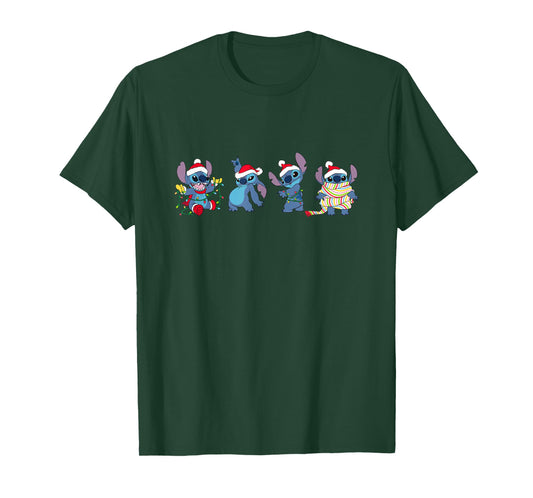 Disney Lilo & Stitch Christmas Cute Stitch Outfit Collection T-Shirt