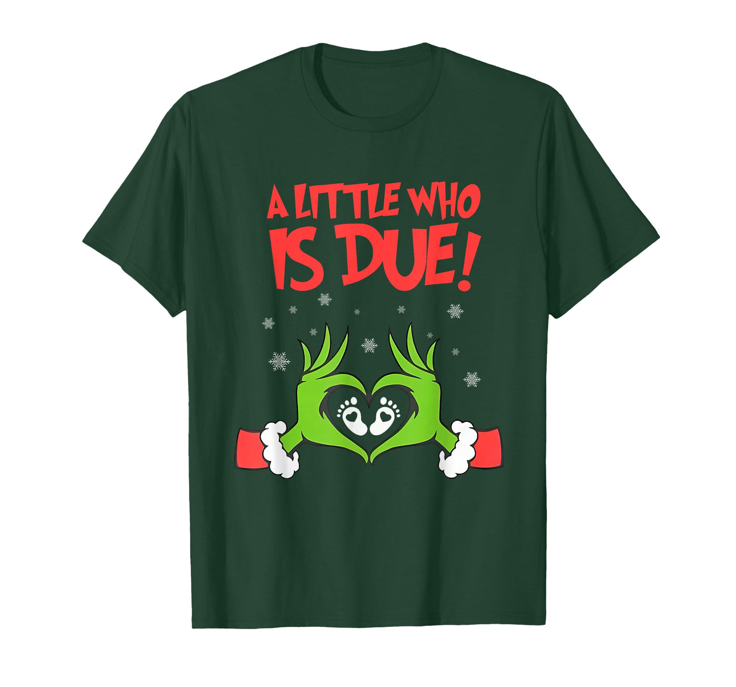 A Little Who is Due Cute Christmas Pregnancy Announcement T-Shirt