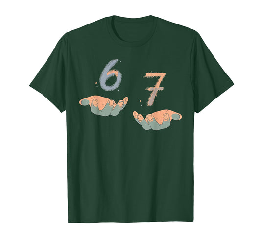 Funny Hands 67 Meme Six Seven Gen Alpha Slang T-Shirt