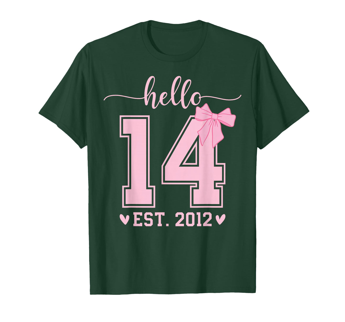 Hello Fourteen EST 2012 14th Birthday Coquette 14 Year Girl T-Shirt