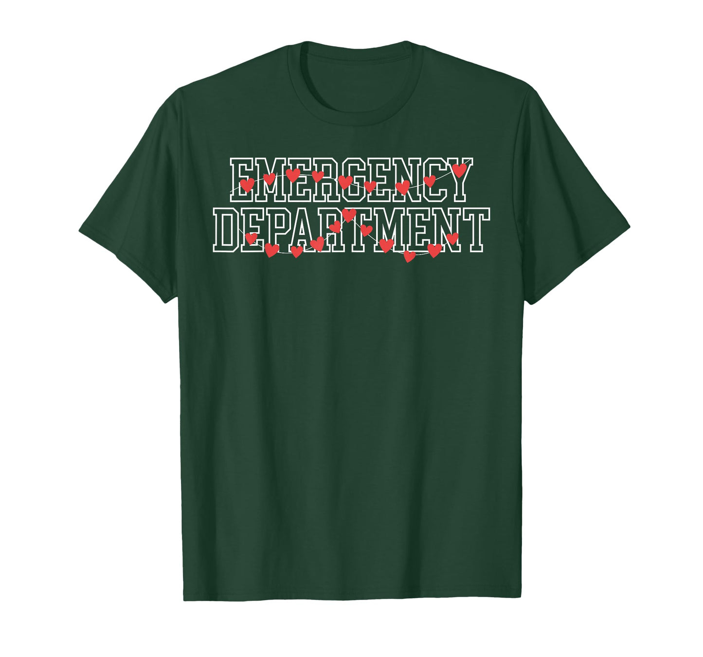 Retro Emergency Department Heart Valentines ER Nurse Crew T-Shirt