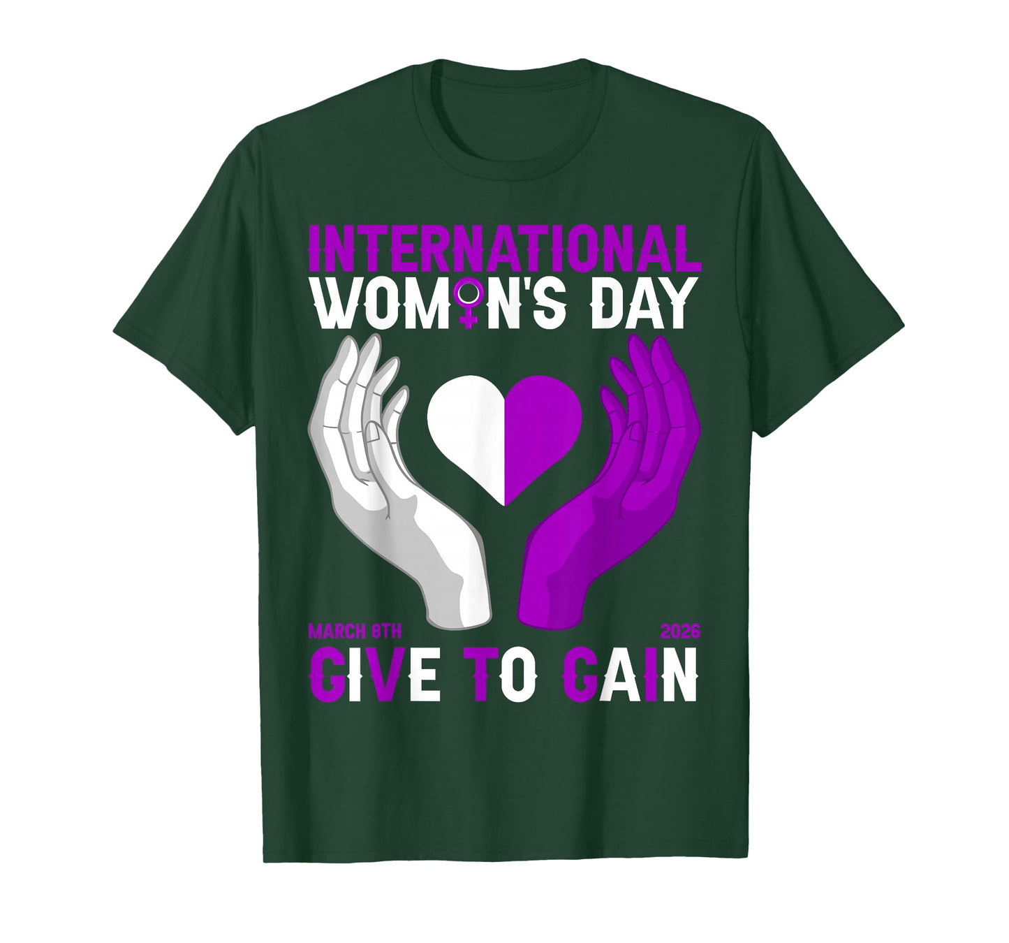 Give to Gain International Women's Day 2026 Hands & Heart T-Shirt