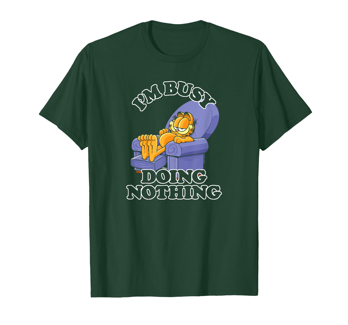 Garfield I'm Busy Doing Nothing Recliner Time Cartoon Cat T-Shirt