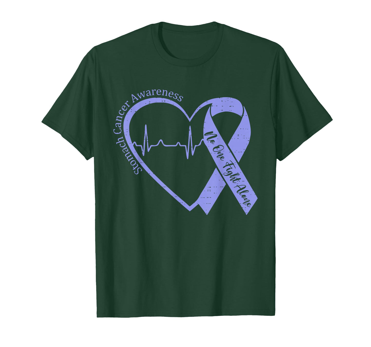 Stomach Cancer Awareness Heart Ribbon Periwinkle Blue T-Shirt