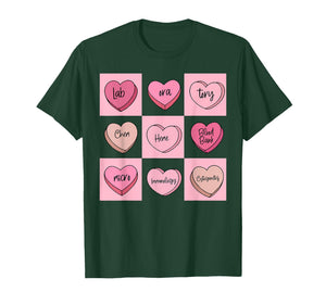 Laboratory Tech Valentines Heart Candy Science Teacher STEM T-Shirt