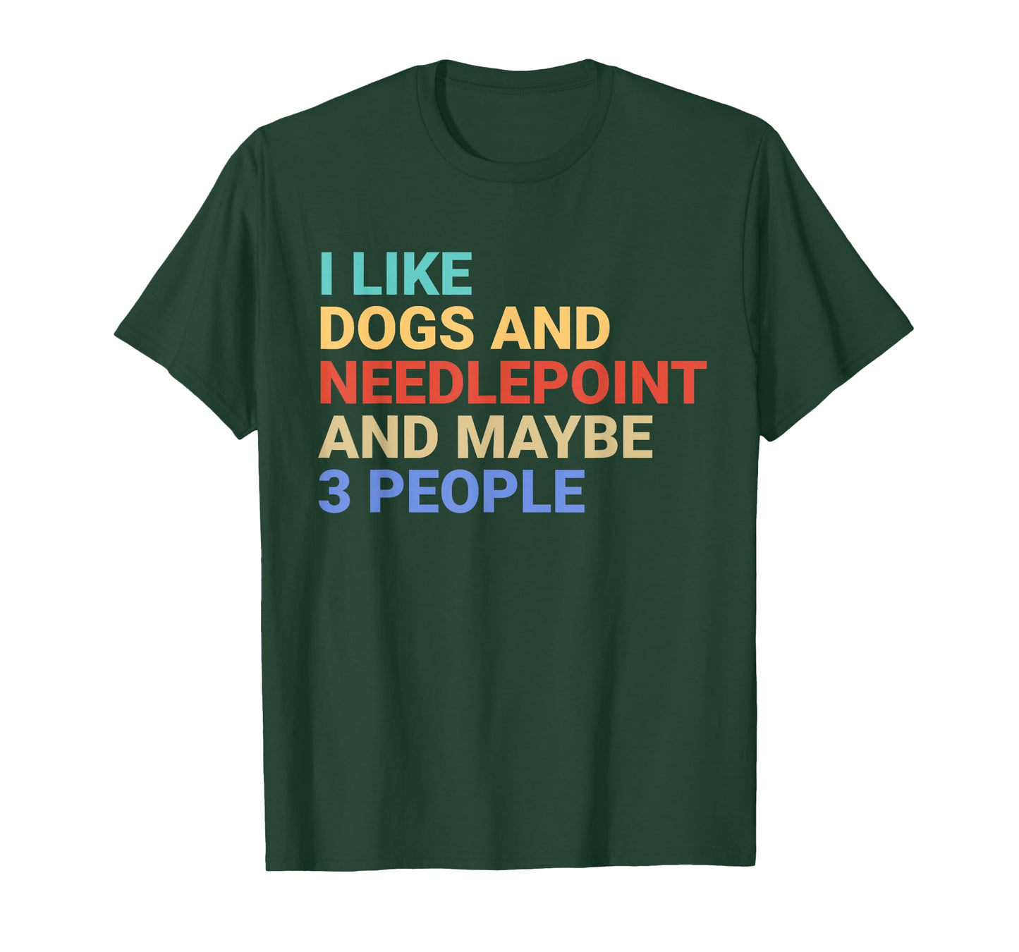 Retro I Like Dogs and Needlepoint Lover Funny T-Shirt
