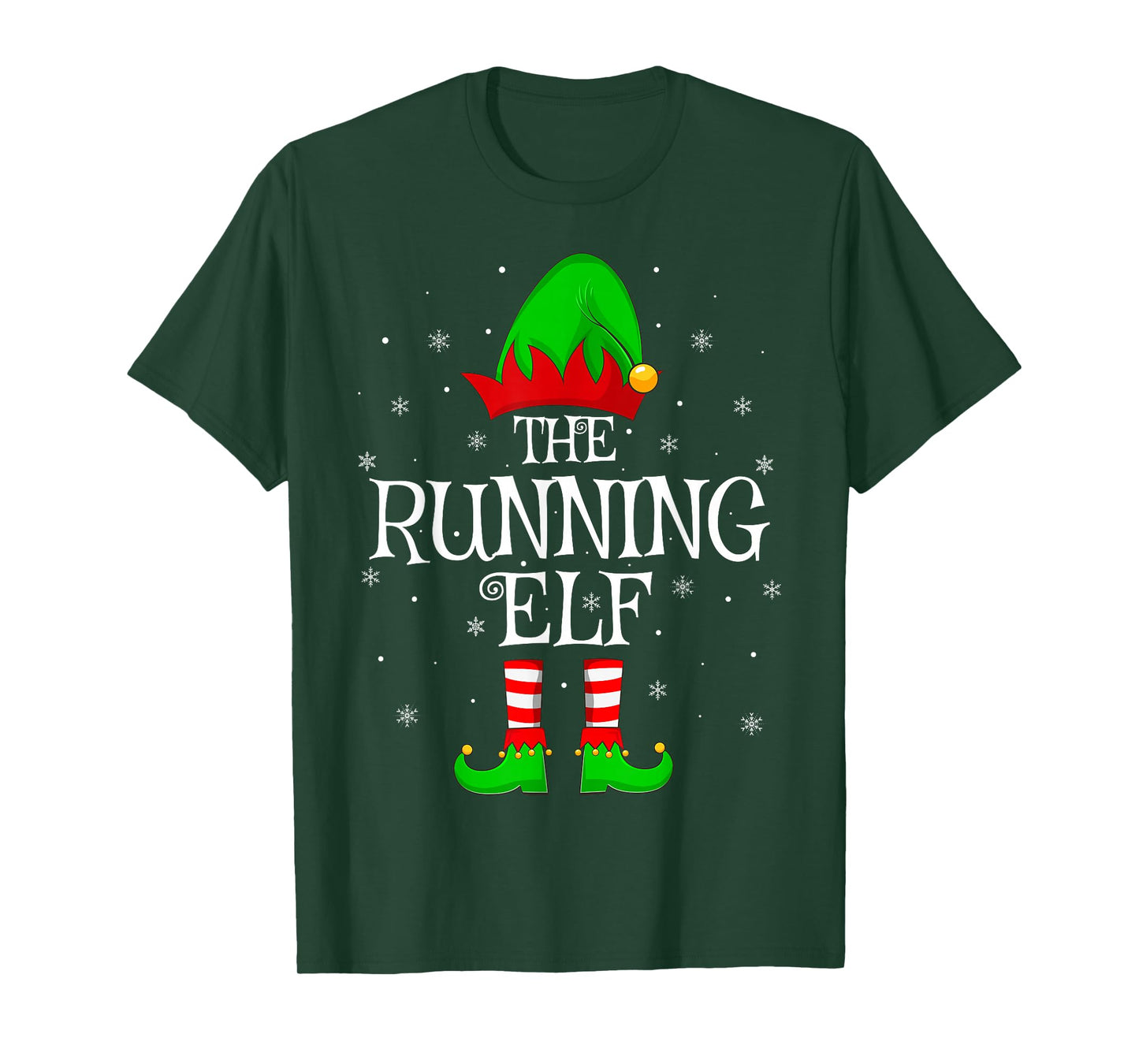 Running Elf Christmas Family Matching Elf Squad Xmas Pajama T-Shirt