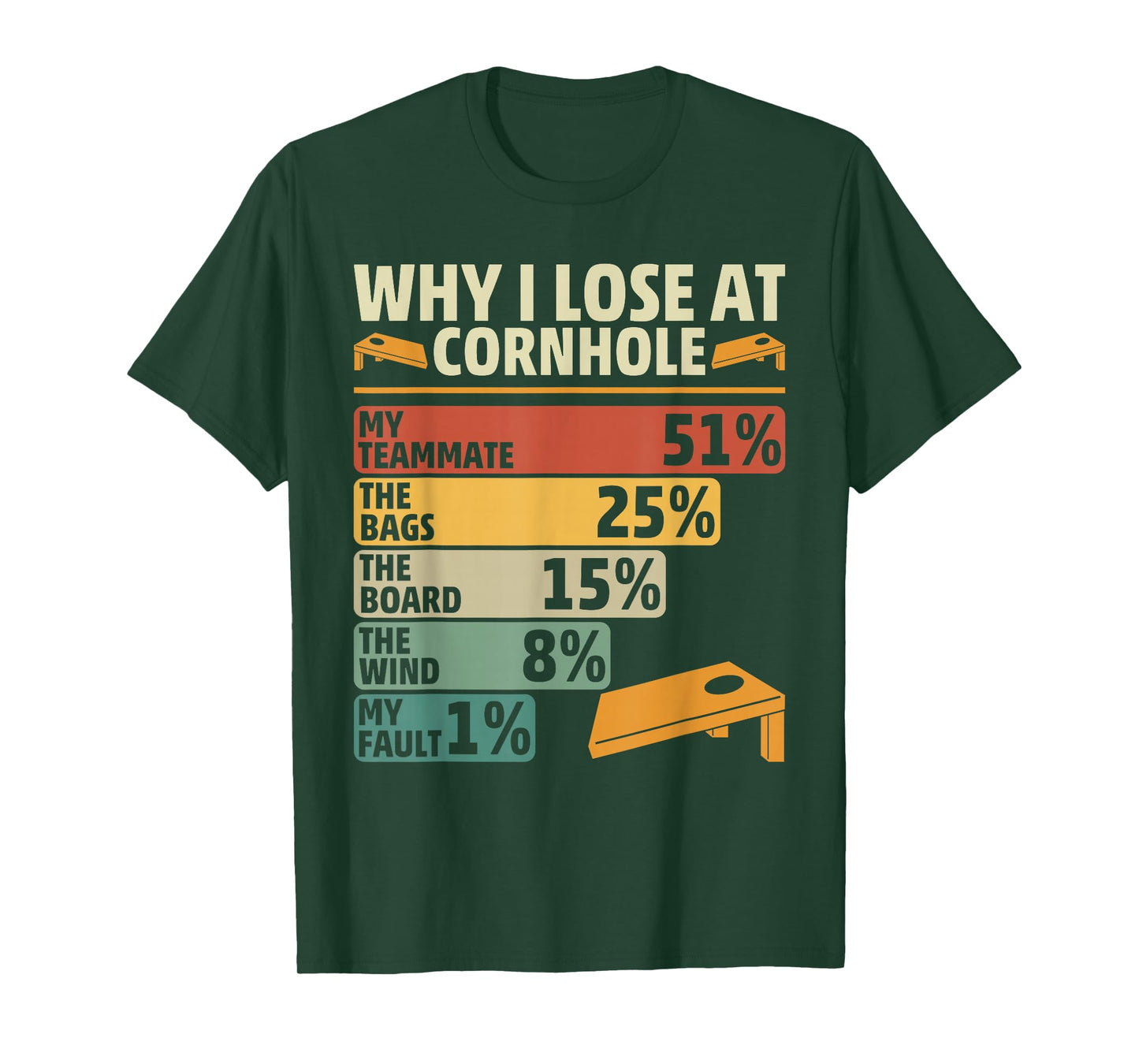 Cornhole Art for Men Women Corn Hole Players Funny Cornhole T-Shirt