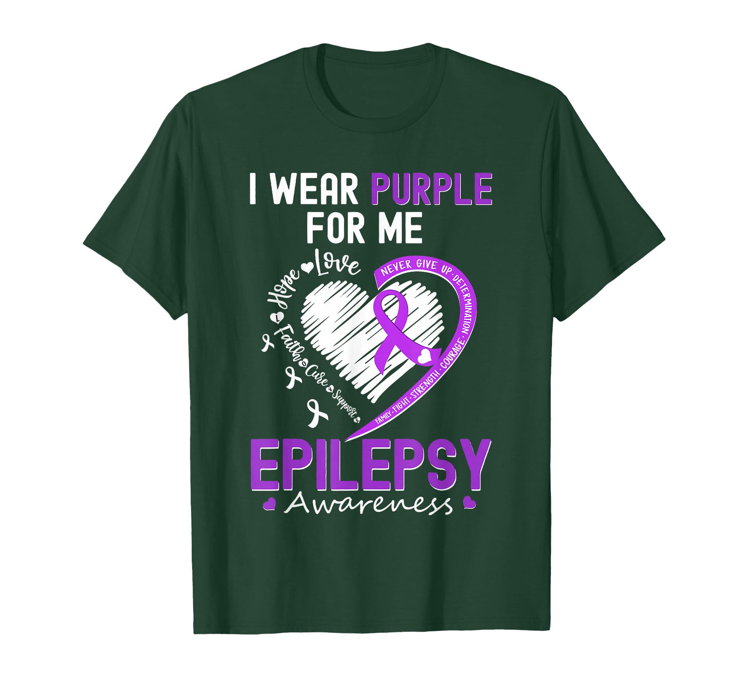 I Wear Purple for Me Epilepsy Awareness Month Heart Warrior T-Shirt
