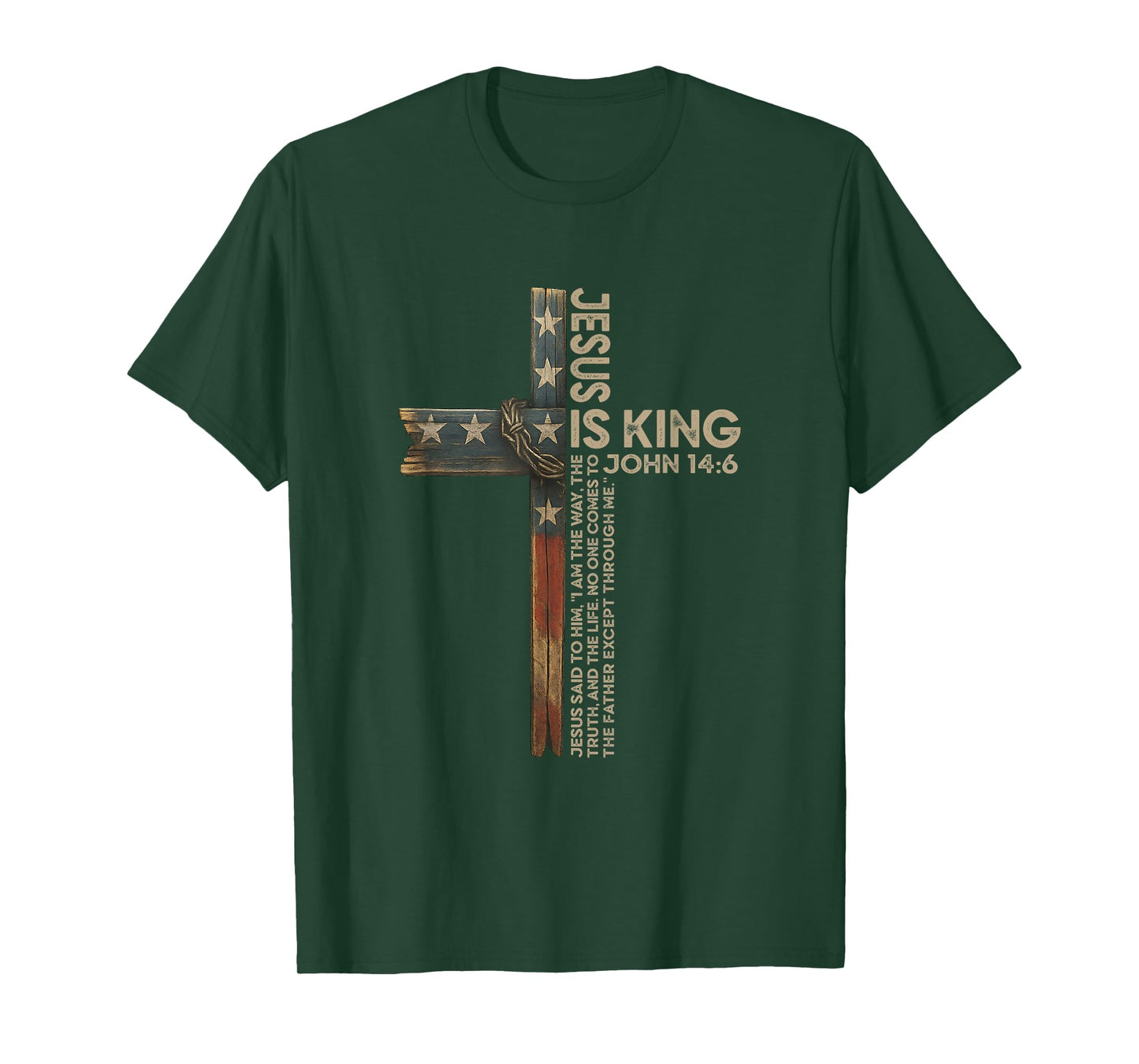 Jesus is King Cross Christians Faith Religion T-Shirt