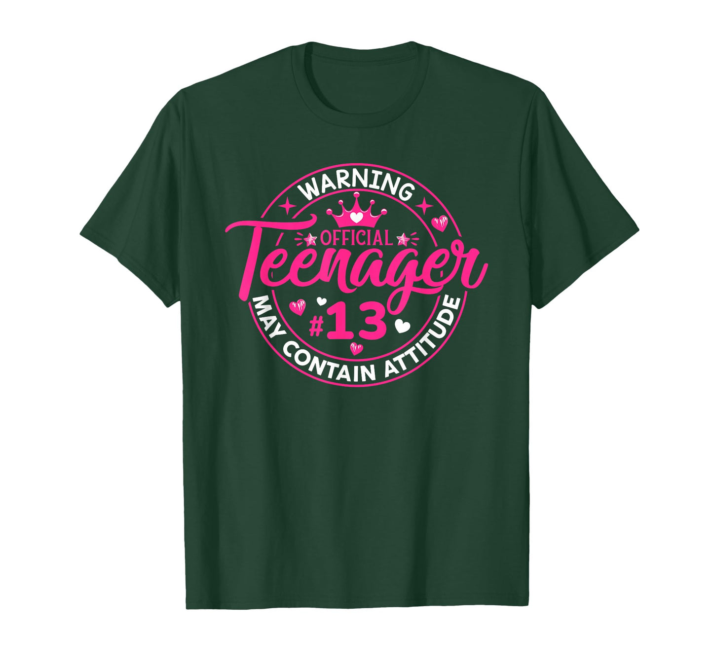 Official Teenager May Containing Attitude 13th Birthday Girl T-Shirt