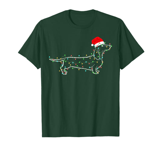 Dachshund Dogs Tree Christmas Sweater Xmas Gifts for Pet Dog T-Shirt