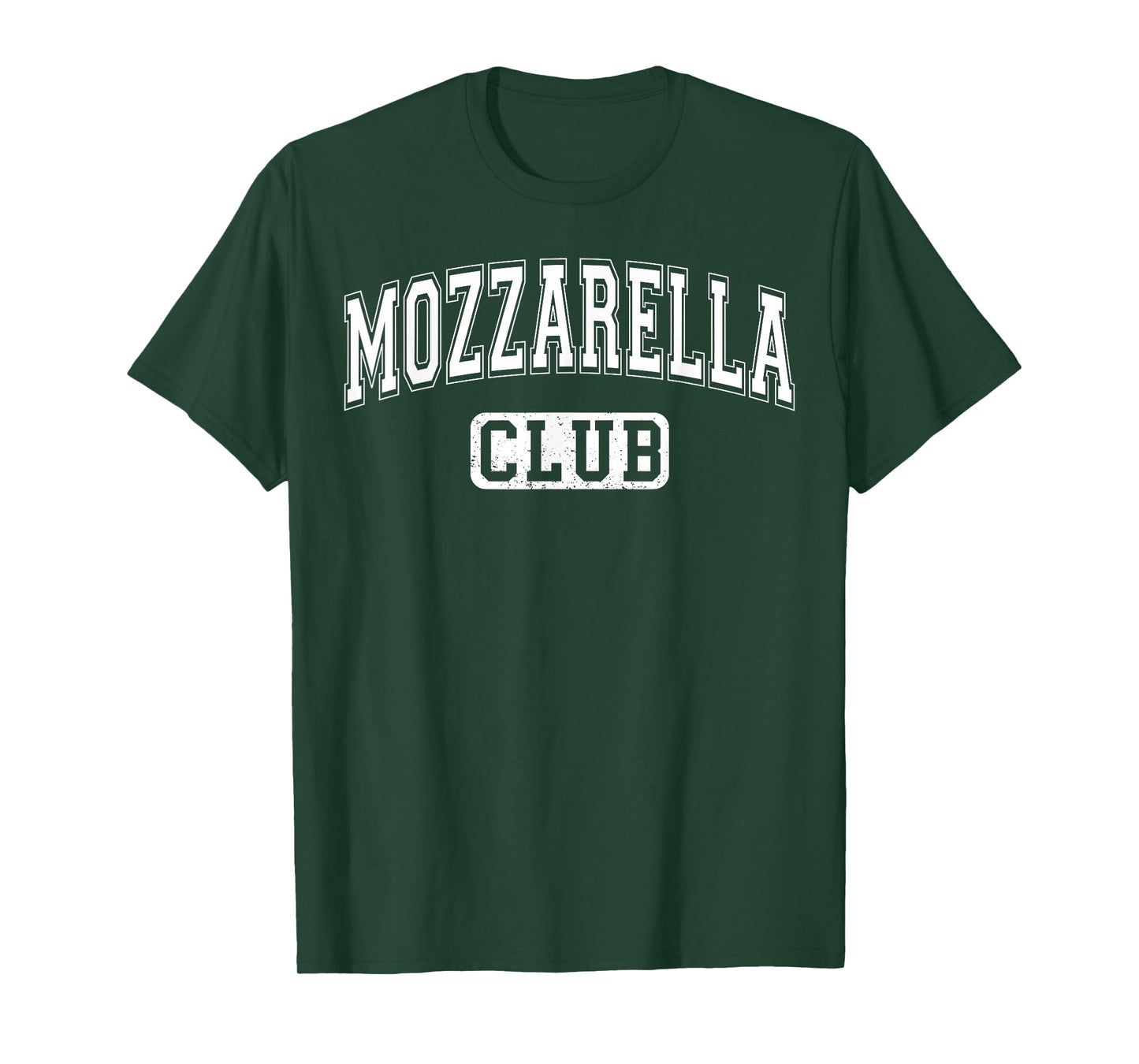 Mozzarella Club Varsity Arched Letters Funny Cheese T-Shirt
