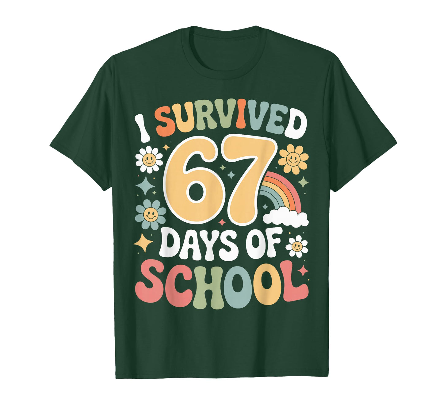 I Survived 67 Days of School Funny 100th Day Design Kids T-Shirt