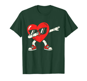 Dabbing Heart Dab Valentines Day for Teens Boys Girls Kids T-Shirt
