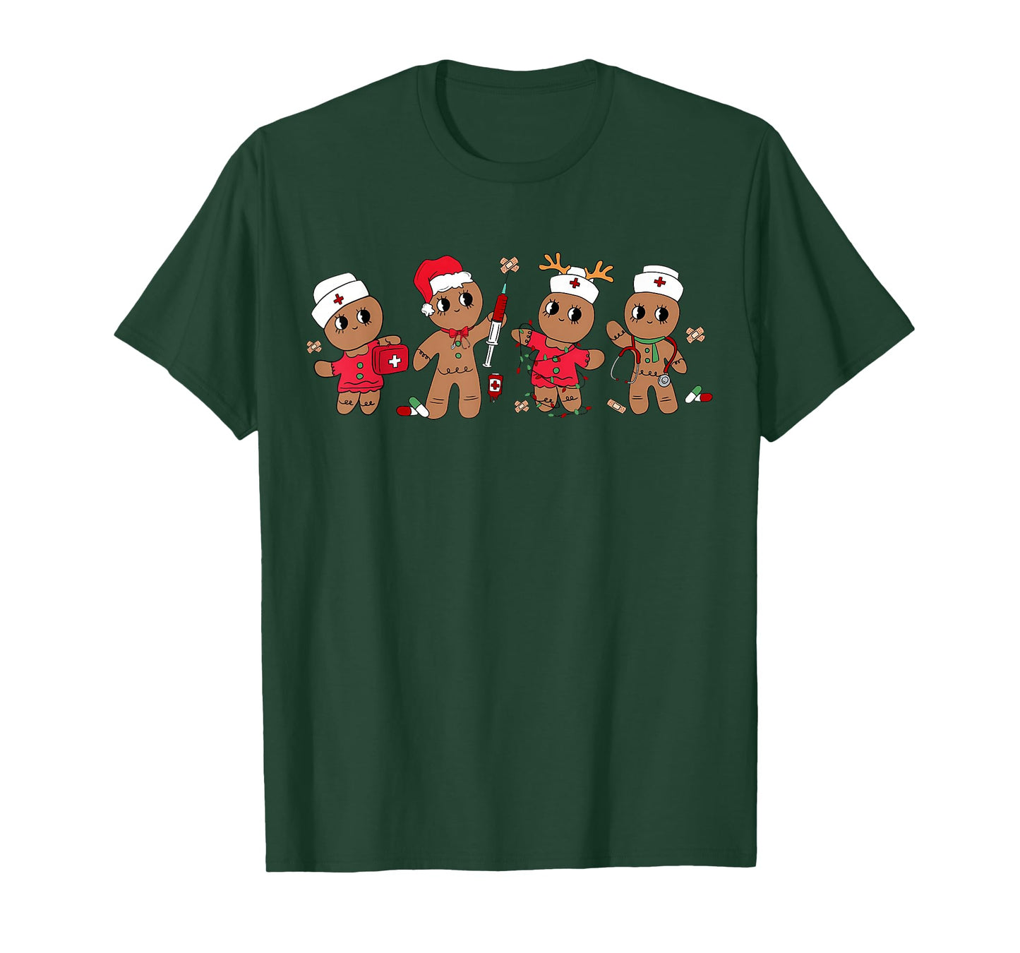 Nurse Cute Gingerbread Christmas Xmas Holiday Nurses Pajamas T-Shirt