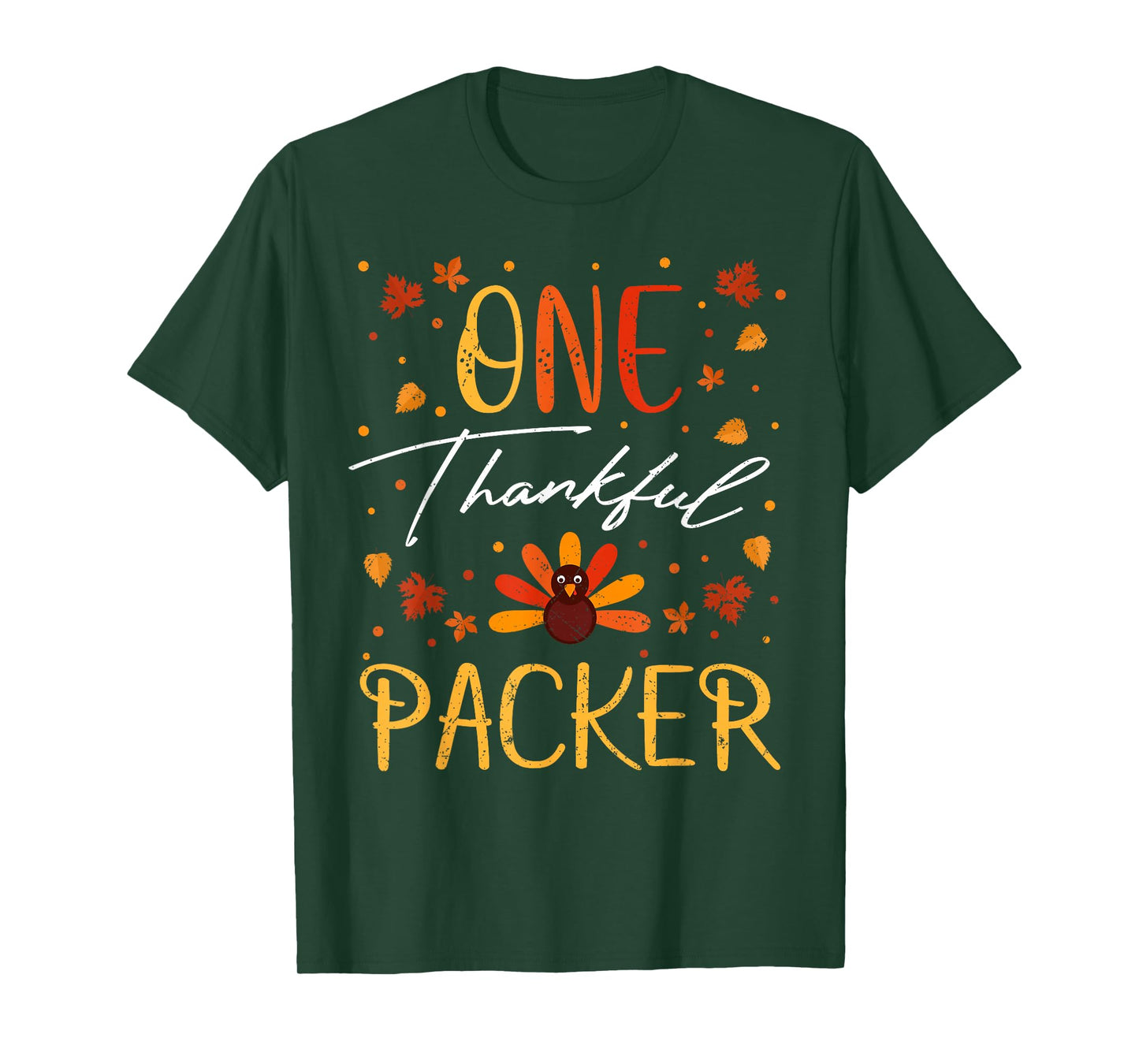 One Thankful Packer Thanksgiving Fall Vintage T-Shirt