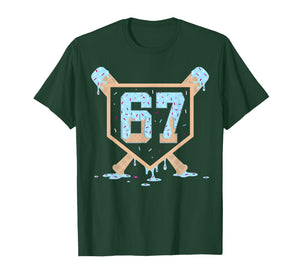 67 Ice Cream Drip Baseball Meme Funny Six Seven Gen Alpha T-Shirt