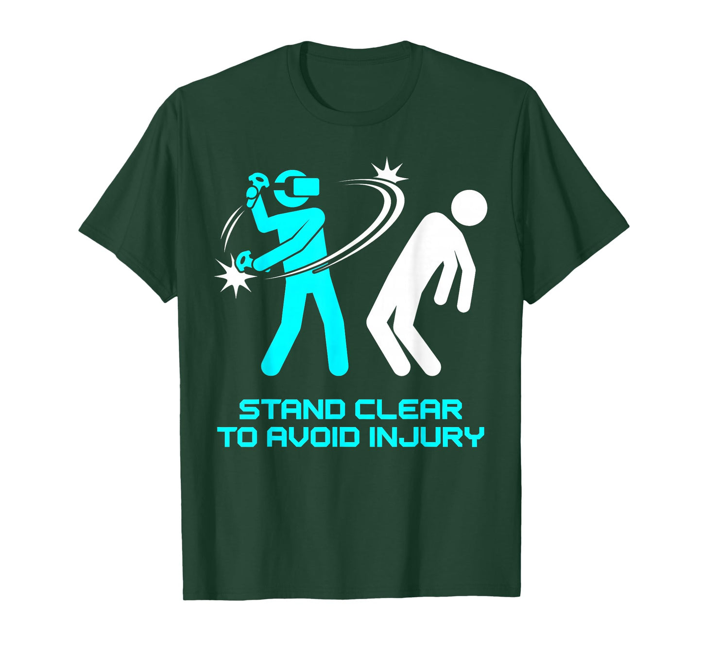 Funny Virtual Reality VR Stay Clear to Avoid Injury Gamer T-Shirt