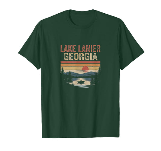 Retro Lake Lanier Georgia Art Design T-Shirt