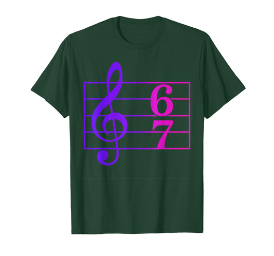 Funny 67 Music Meme Slang Music Teacher Humor Retro Tee T-Shirt