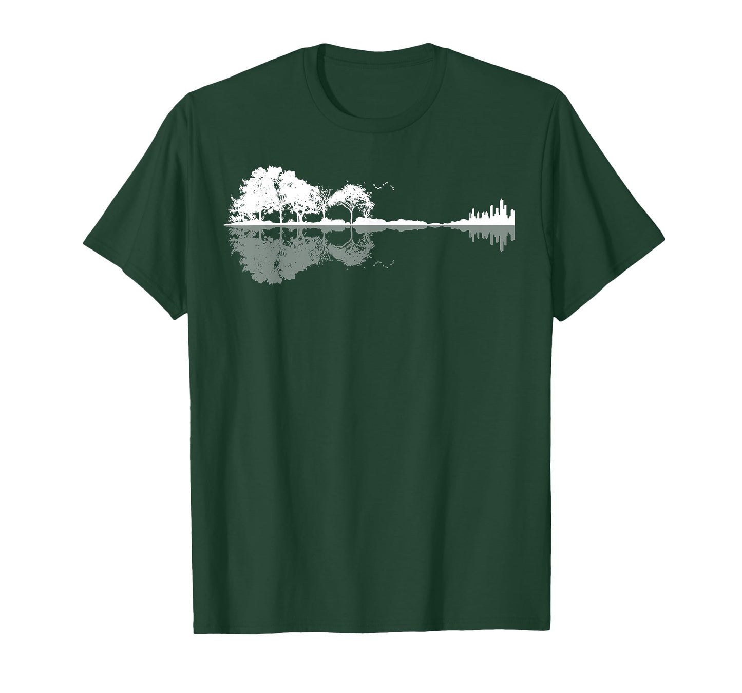 Retro Forest Funny Nature Guitar Classic Music T-Shirt
