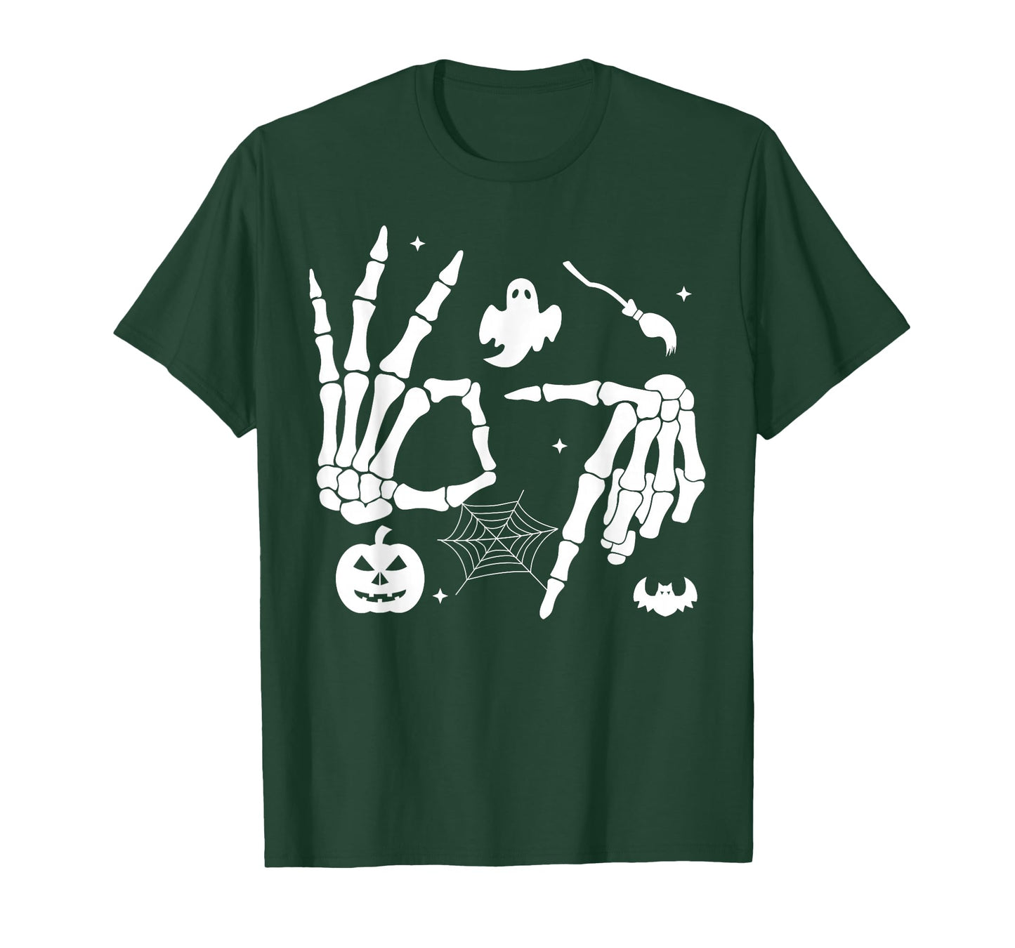 6 7 Meme Halloween Skeleton Hand Sign Six Seven T-Shirt