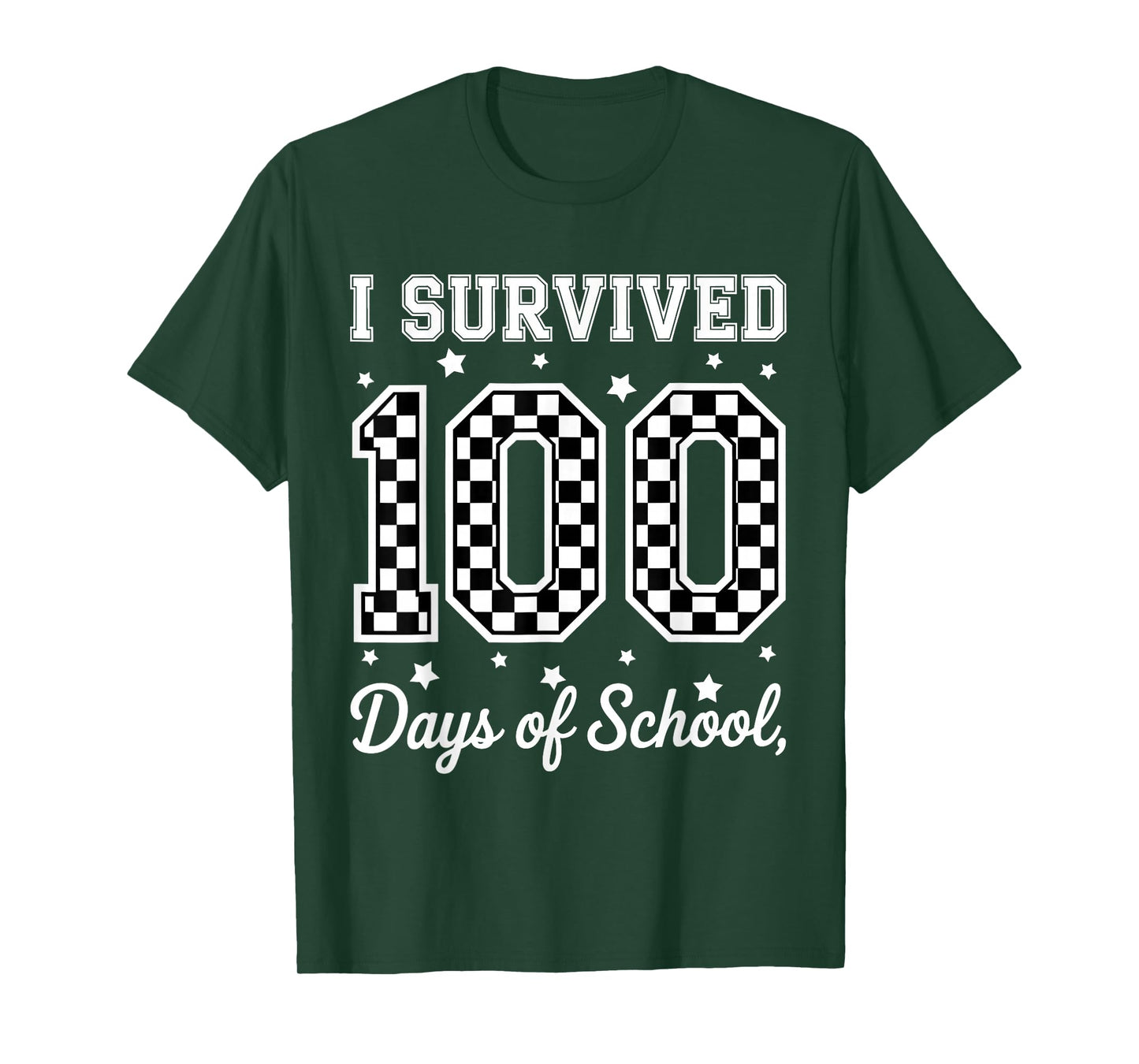 I Survived 100 Day of Me Checkerboard Boy Teacher T-Shirt
