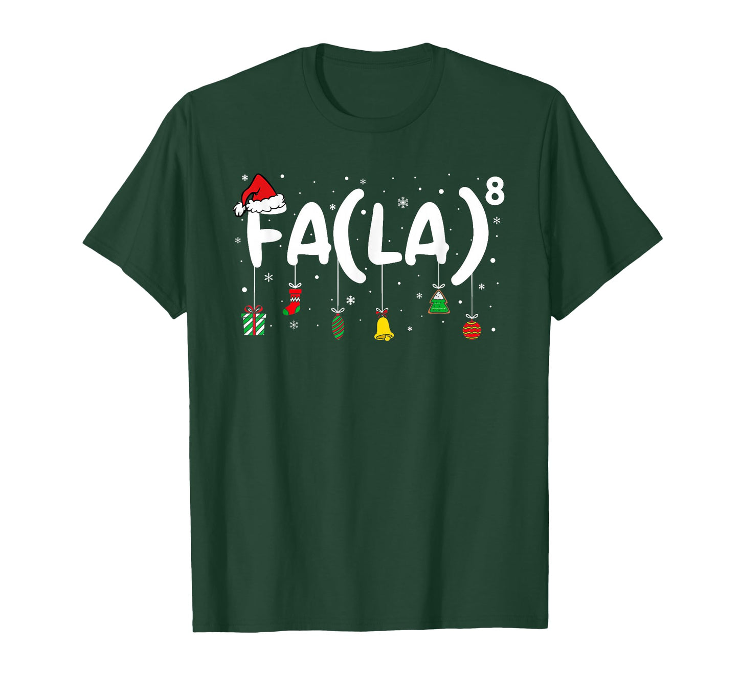 Funny Christmas Santa FA La Xmas Math Teacher Student T-Shirt