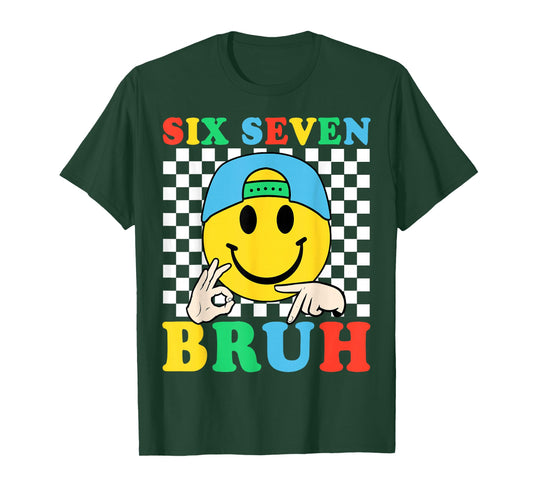 Six Seven Bruh Boys 67 Meme Gen Alpha Slang 6 7 Kid Brainrot T-Shirt