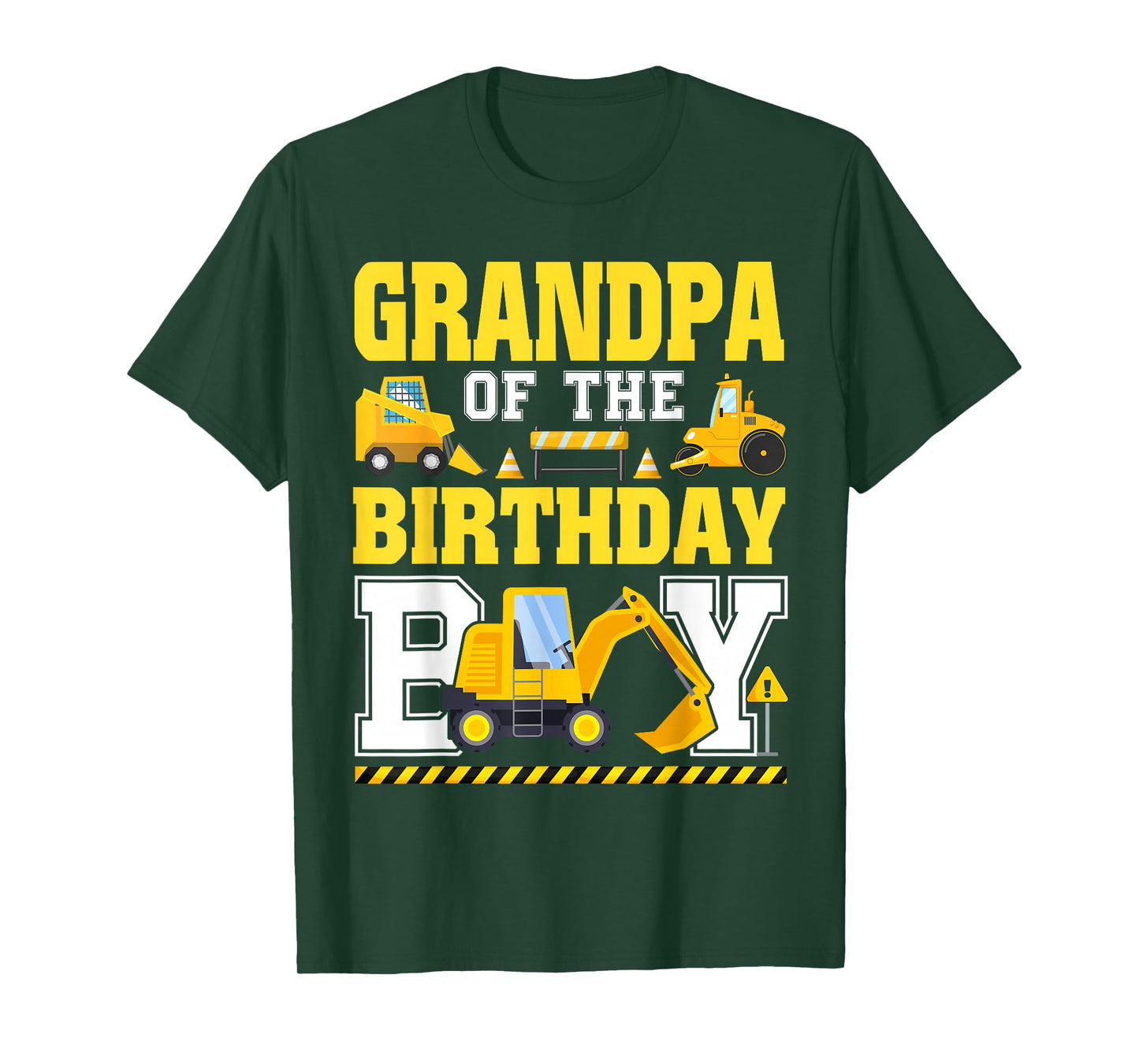 Grandpa of The Birthday Boy Excavator Construction Truck T-Shirt