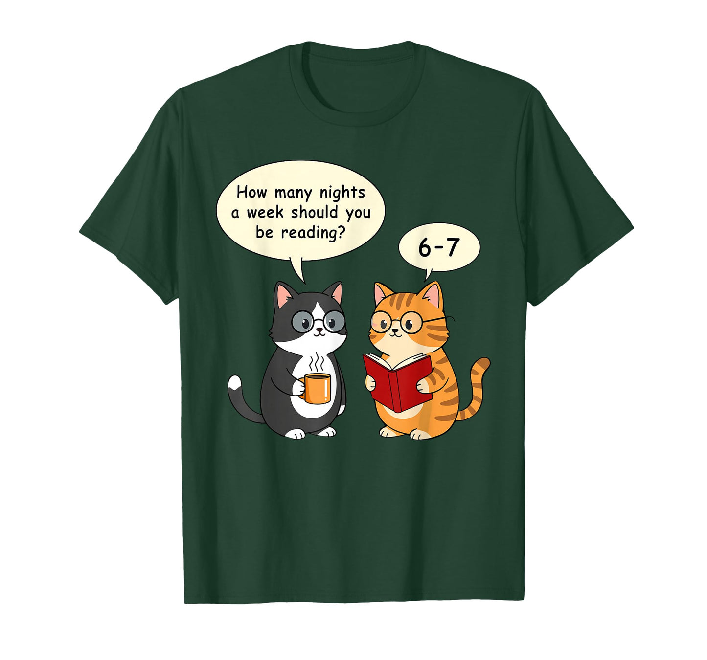 How Many Nights Reading 67 English Teacher Cats Book Lover T-Shirt