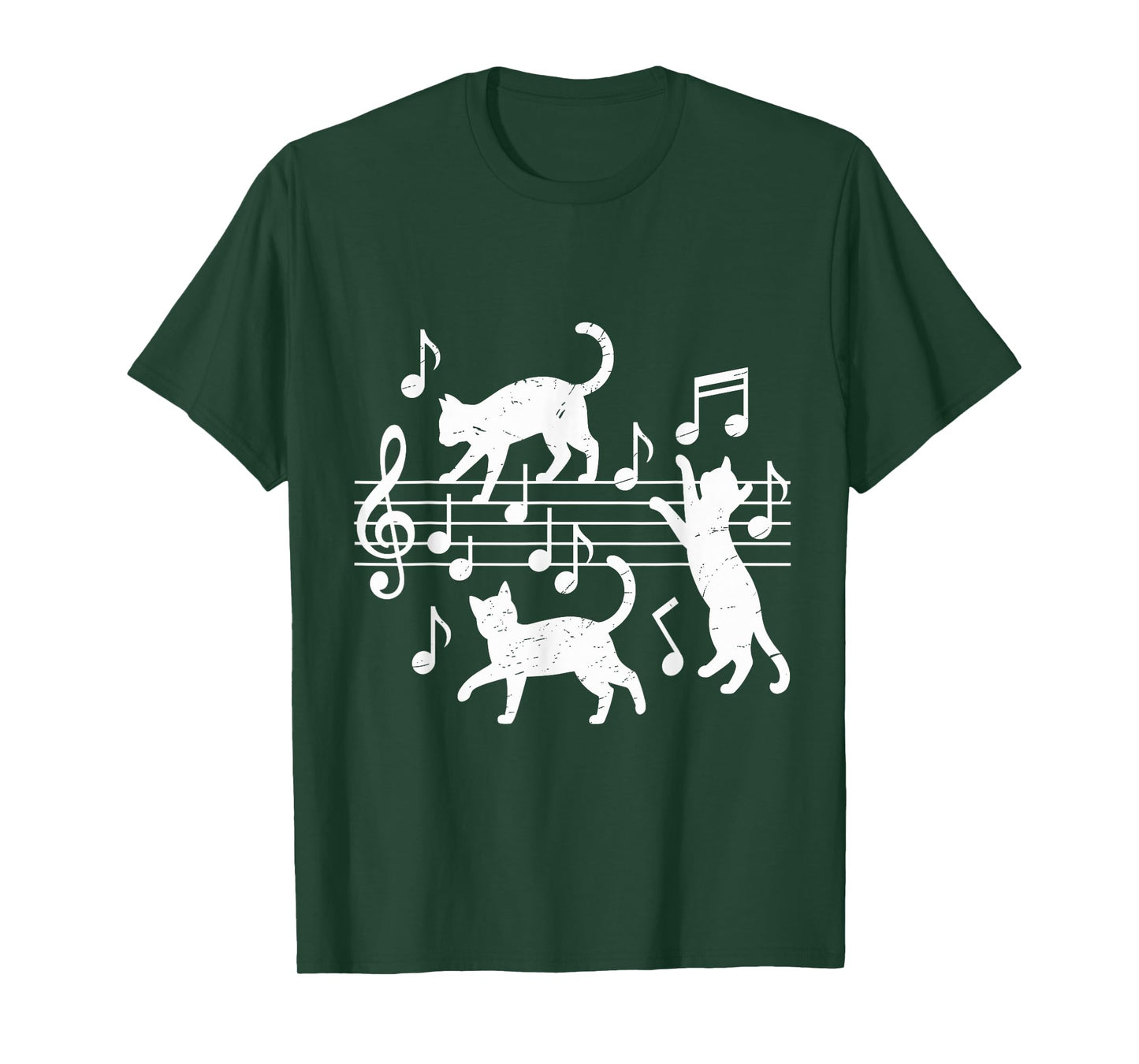 Cats Musical Notes Funny Cat Music Notes Musician T-Shirt