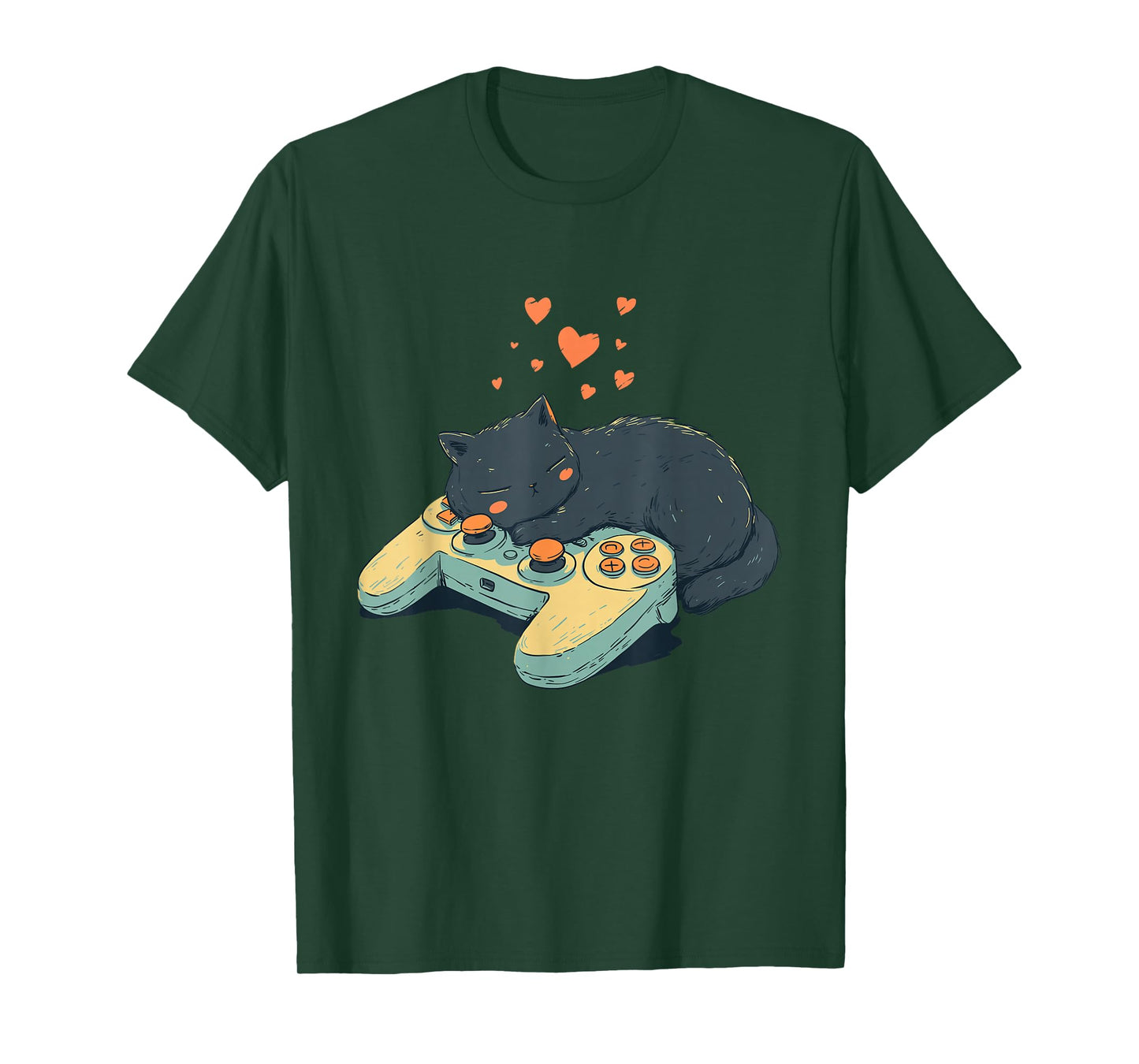 Gamer Cat Graphic – Funny Sleeping Kitty Controller Cat T-Shirt