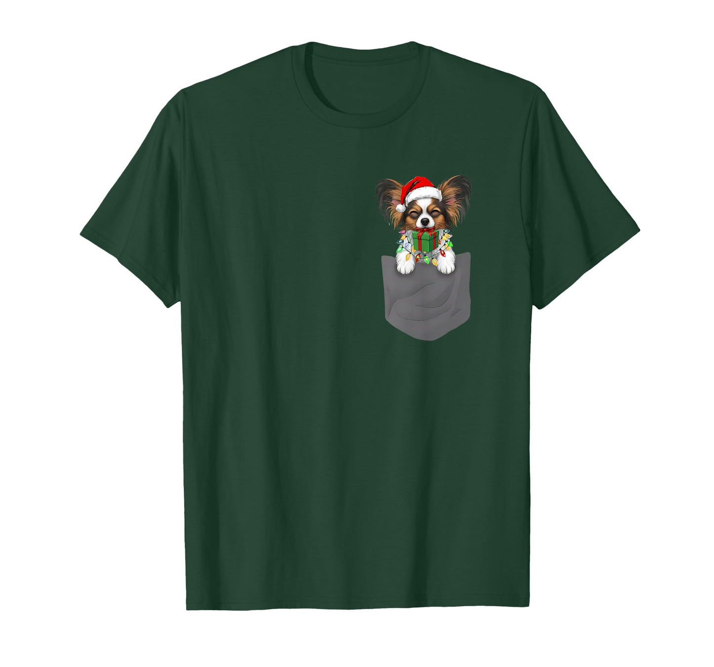 Papillion in A Pocket Xmas Papillion Lover Family Matching T-Shirt