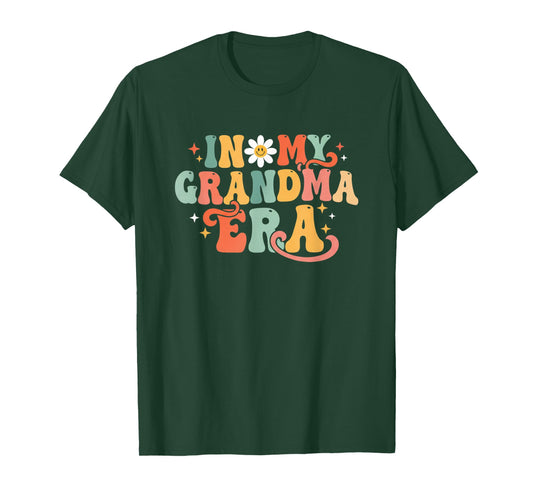 Grandparent in My Grandma Era Retro Groovy Grandma Era T-Shirt