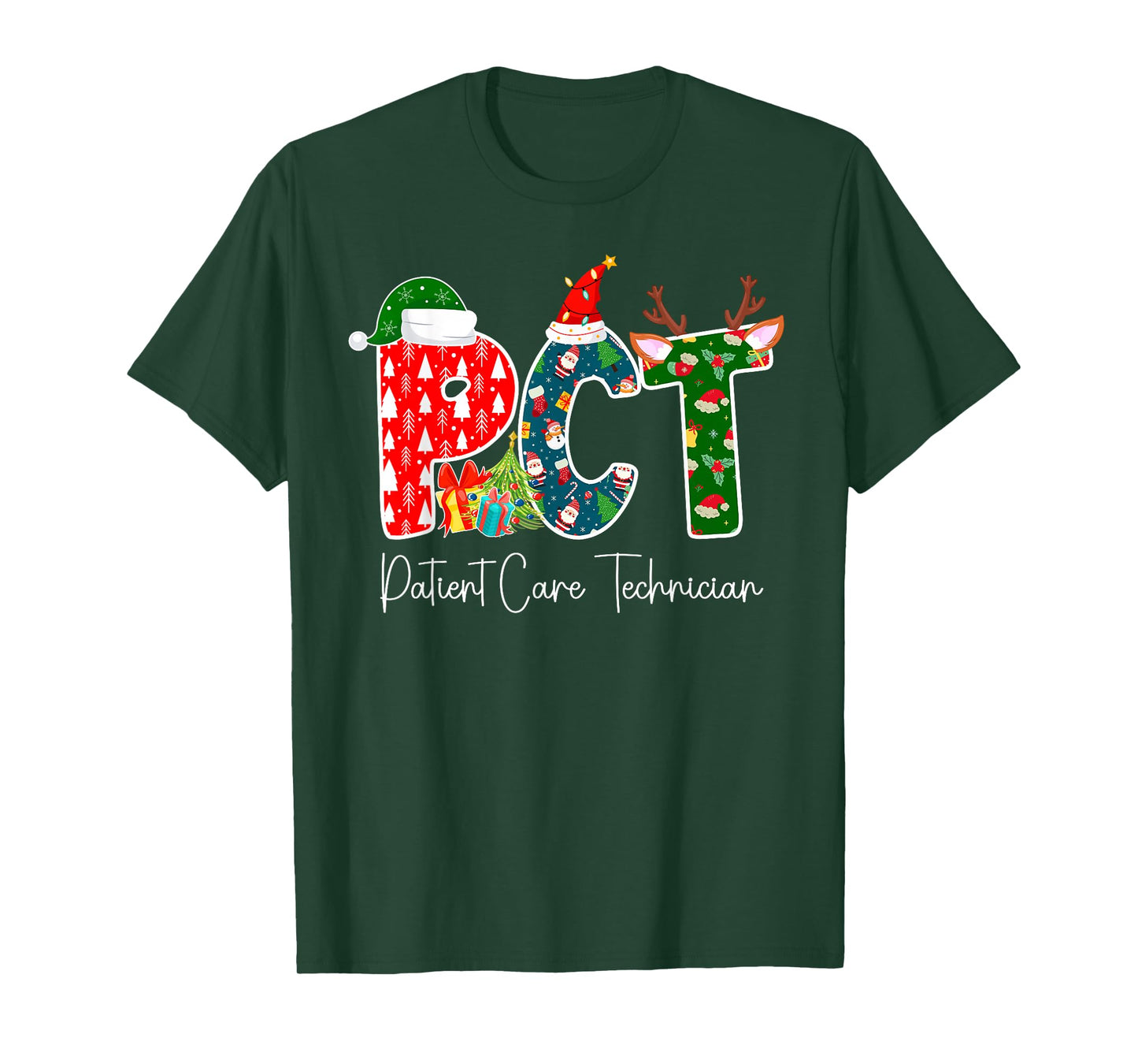 PCT Christmas Patient Care Technician Xmas Family Group T-Shirt