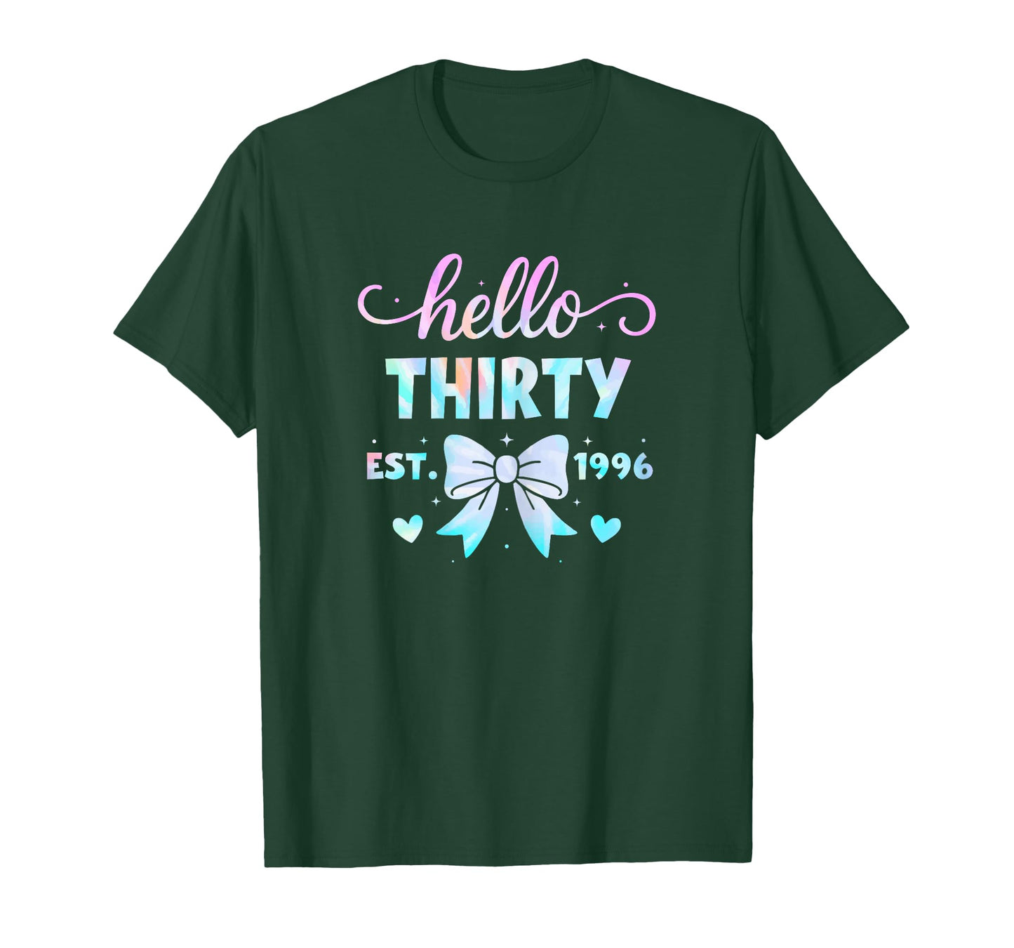 Hello Thirty Coquette Bow 30th Birthday Women 30 Year Old T-Shirt