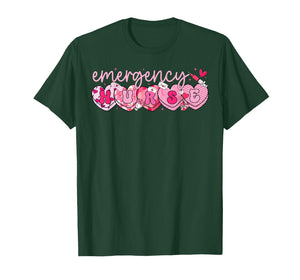 Valentine Emergency Department Nurse Hearts ER RN ED T-Shirt