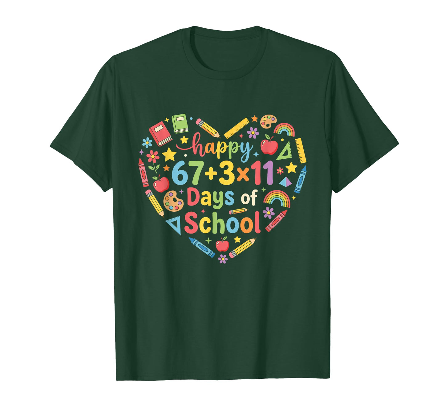 Happy 100 Days of School Math Equation 100th Day Teacher 67 T-Shirt