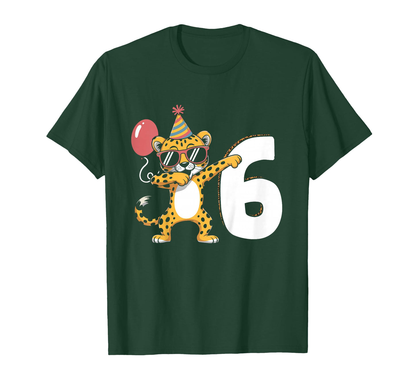 Dabbing Cheetah 6th Birthday Boy T-Shirt