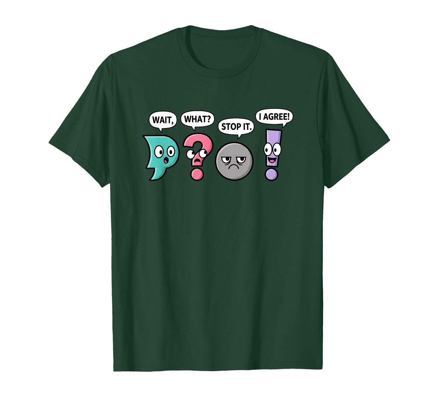 Humor Novelty Typography & Punctuation Lovers, Casual Graphi T-Shirt