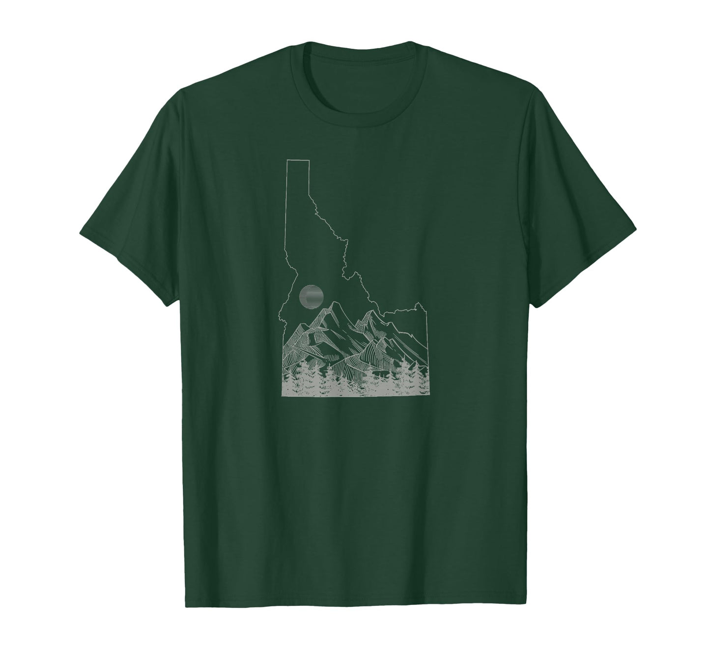 Idaho State Outline Mountains Minimalist Line Art T-Shirt