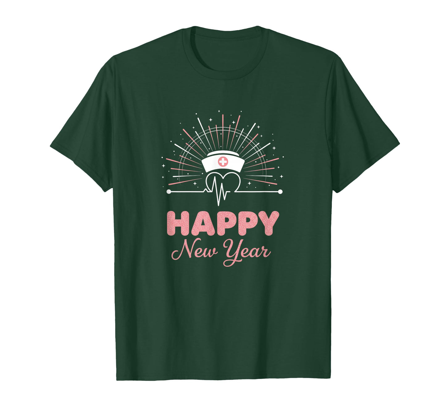 New Year Nurse Heartbeat, Happy New Year NYE Design T-Shirt