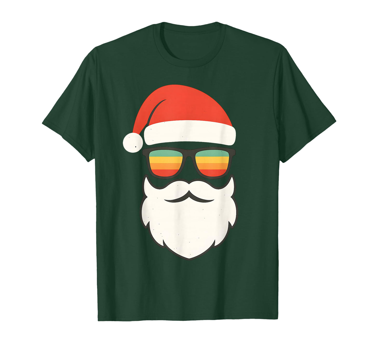 Fun Santa Face with Sunglasses Funny Christmas for Men Boys T-Shirt