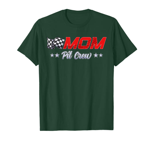 Pit Crew Mom Race Car Family Matching Racing Birthday Party T-Shirt