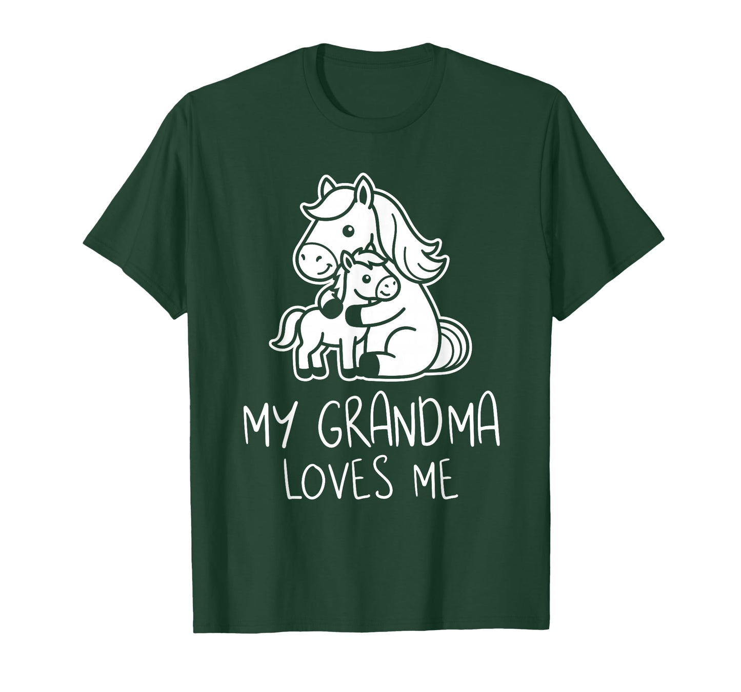 Cute Baby & Grandma My Grandmom Loves Me Horse T-Shirt